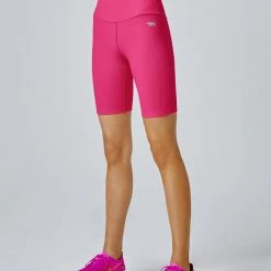 Running Bare Werk It! Ribbed Bike Tights - Rosa Bottoms