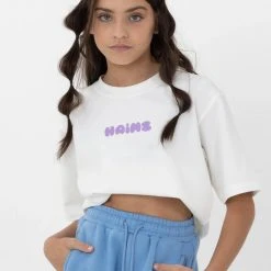 Tops Haimz Wear Short Sleeve Tee | Purple Bubble Print