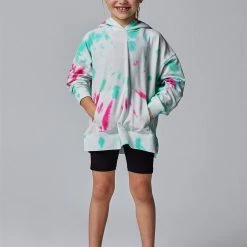 Running Bare Girl | Hair Toss Hoodie | Opal Tie Dye Tops