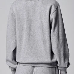 Running Bare Legacy Crew Sweat - Silver Marle (Adult)