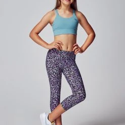 Running Bare Girls Lotus Duo Sports Crop - Sky Marle