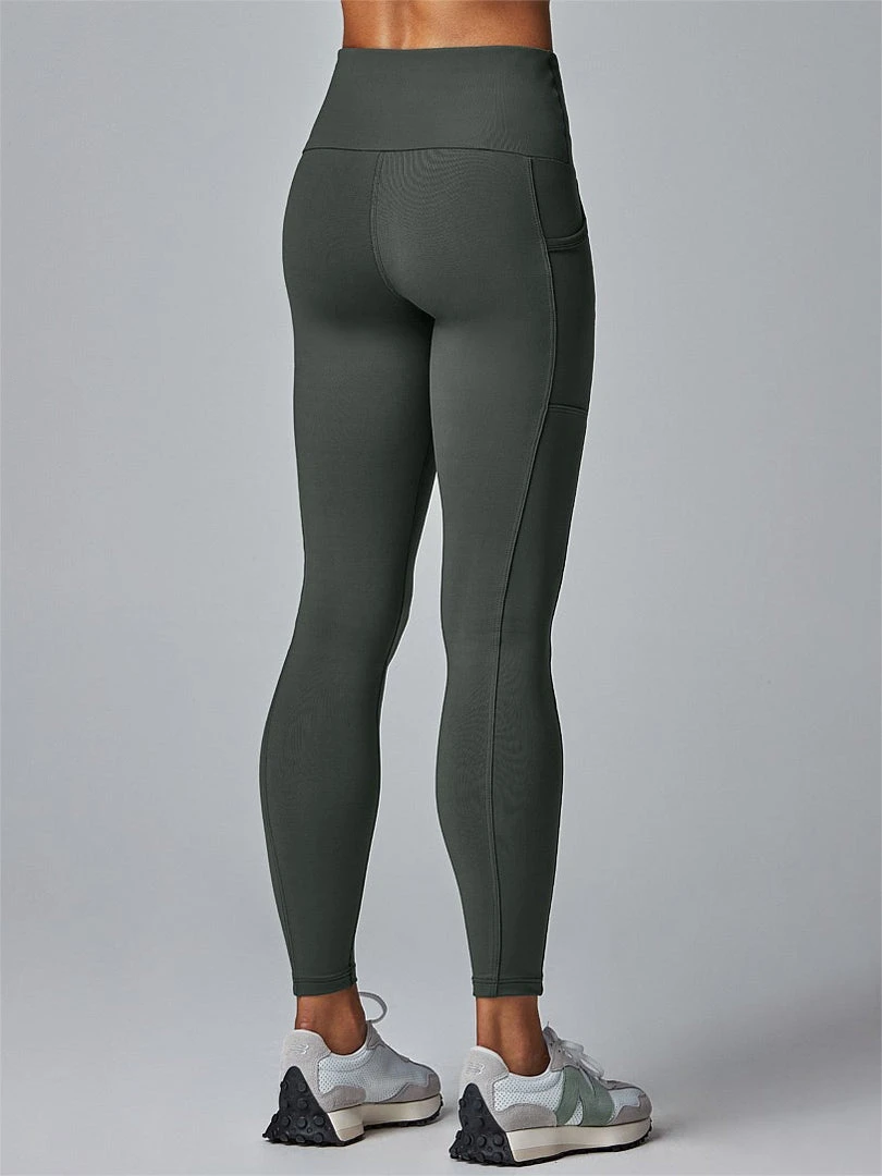 Running Bare Power Moves Ab-Waist Tight - Moss (Adult)