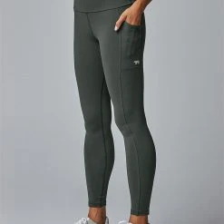 Running Bare Power Moves Ab-Waist Tight - Moss (Adult)