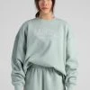 Bloch Off-Duty Terry Crew Pullover | Sage $79.95 Dance Active