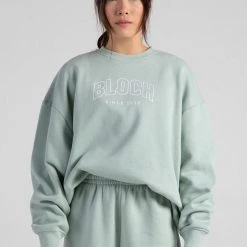 Bloch Off-Duty Terry Crew Pullover | Sage $79.95 Dance Active