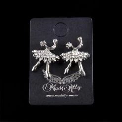 Gifts Mad Ally Diamante Ballerina Earrings