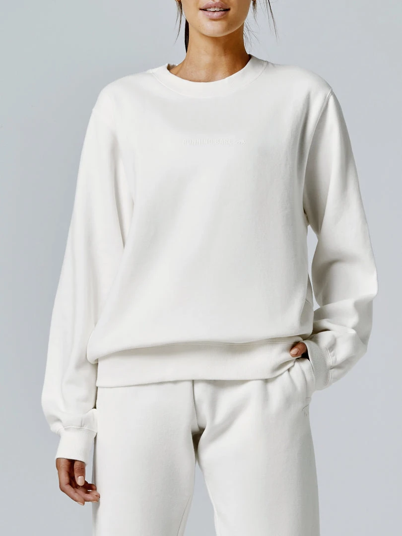 Running Bare Legacy Crew Sweat - Ivory