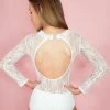 Dancewear Frilledneck Fashion Lace Leotard - White