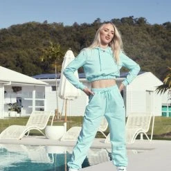 Dance Active Claudia Dean Cropped Hoodie - Baby Blue