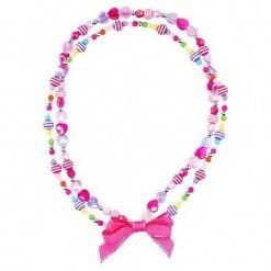 Pink Poppy Hippy Girl With Ribbon Bow Bracelet