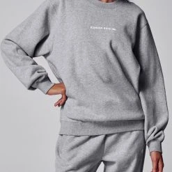 Running Bare Legacy Crew Sweat - Silver Marle (Adult)