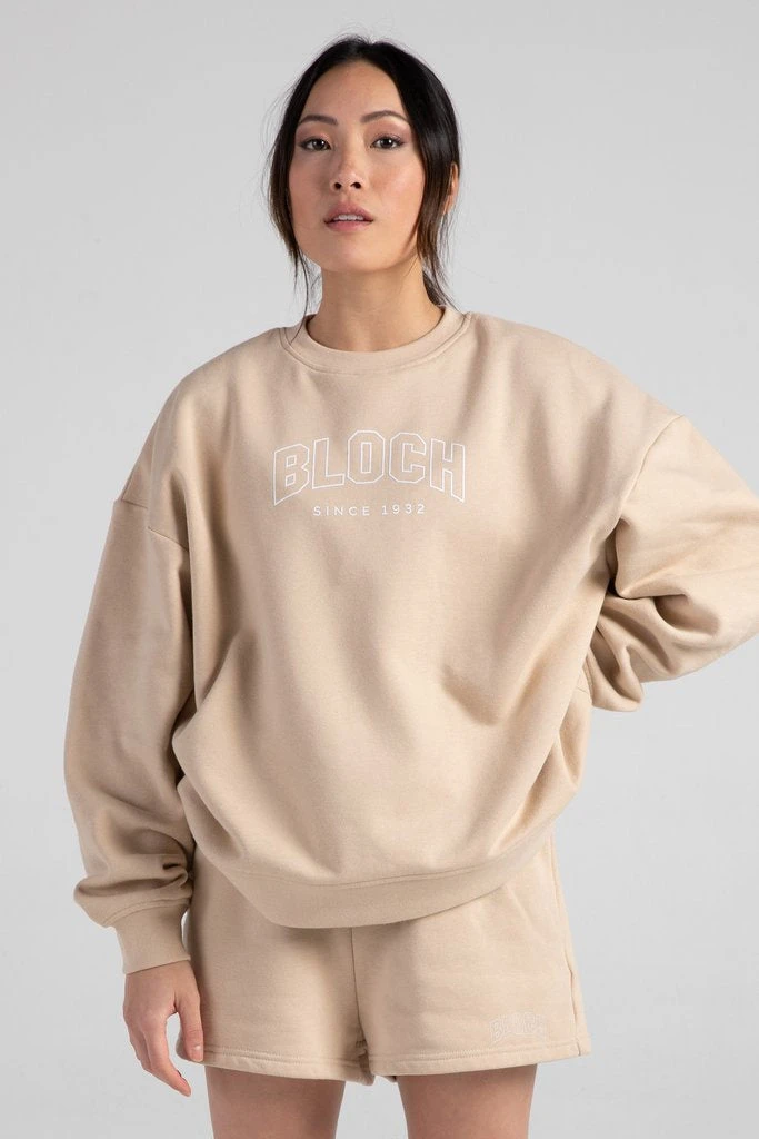 Bloch Off-Duty Terry Crew Pullover | Oat $79.95 Dance Active