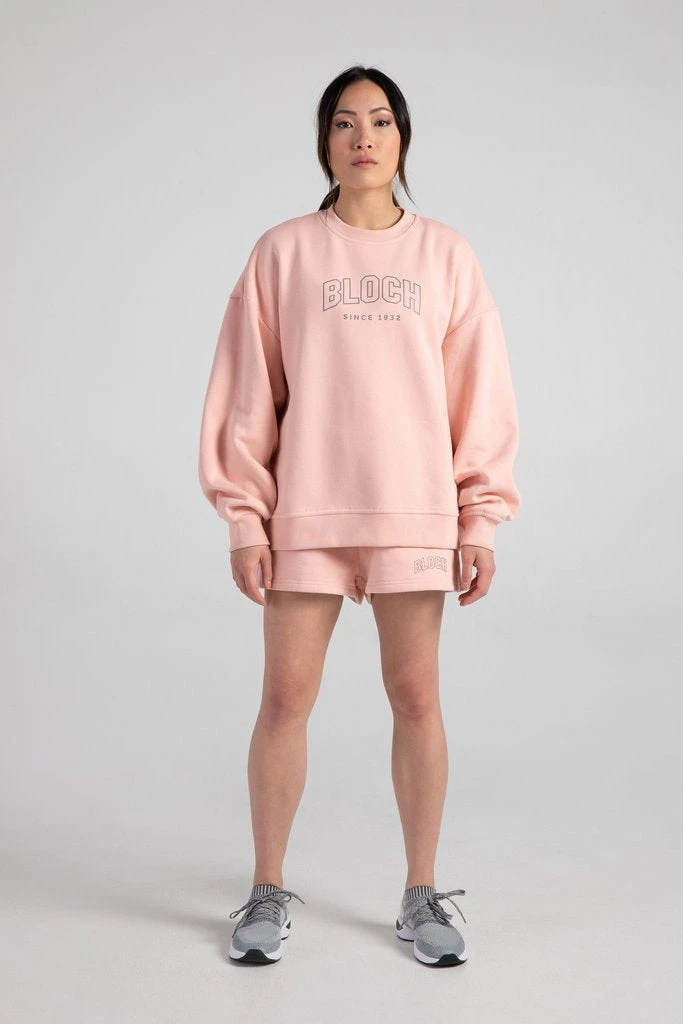 Bloch Off-Duty Terry Crew Pullover | Blush $79.95 Dance Active