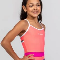 Sylvia P The Original Cropped Singlet | Neon Cantaloupe