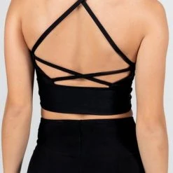 Dance Active Sylvia P Black Long-Line Cropped Singlet