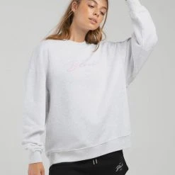 Bloch Off Duty Terry Oversized Crew | Snow Marle | $79.95
