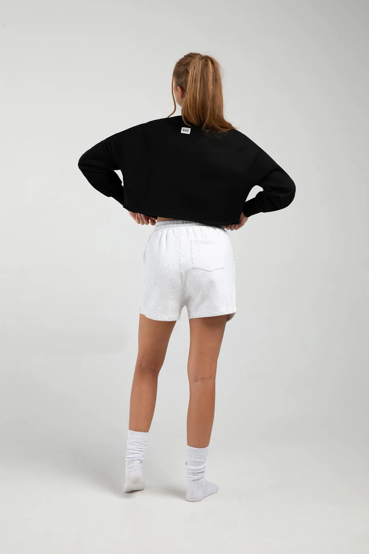 Bloch Off Duty High Waisted Terry Shorts | Snow Marle | $59.95