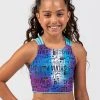Sylvia P Chromatic Reversible Cropped Singlet Tops