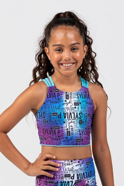 Sylvia P Chromatic Reversible Cropped Singlet Tops