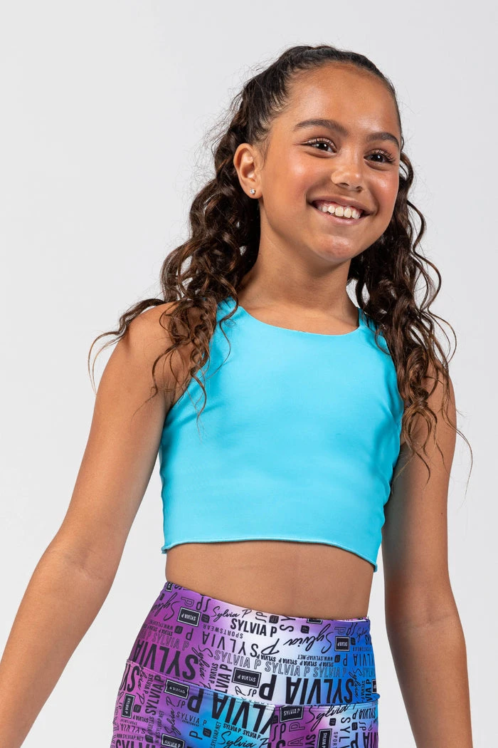 Sylvia P Chromatic Reversible Cropped Singlet Tops