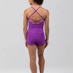Sylvia P Mulberry Long Line Cropped Singlet