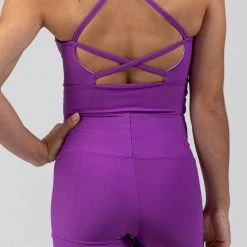 Sylvia P Mulberry Long Line Cropped Singlet