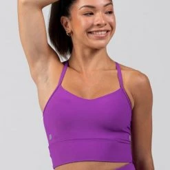 Sylvia P Mulberry Long Line Cropped Singlet