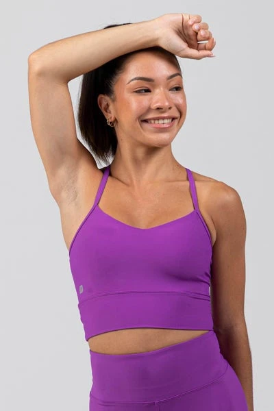 Sylvia P Mulberry Long Line Cropped Singlet