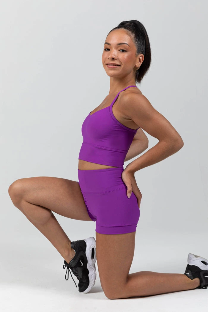 Sylvia P Mulberry Long Line Cropped Singlet