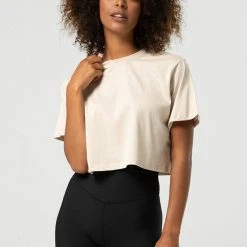 Bloch Dancers League Crop Tee - Oat (Adult) $49.95 Tops