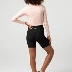 Bloch Off Duty Long Sleeve Script Crop | Dusty Rose $49.95 Bloch Original Tees