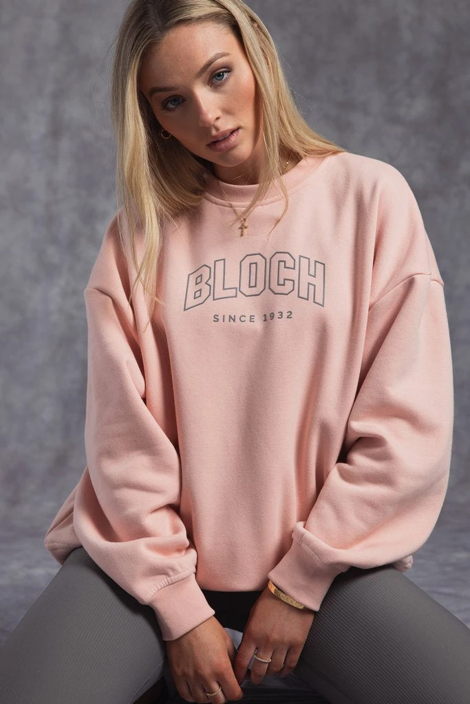 Bloch Off-Duty Terry Crew Pullover | Blush $79.95 Dance Active
